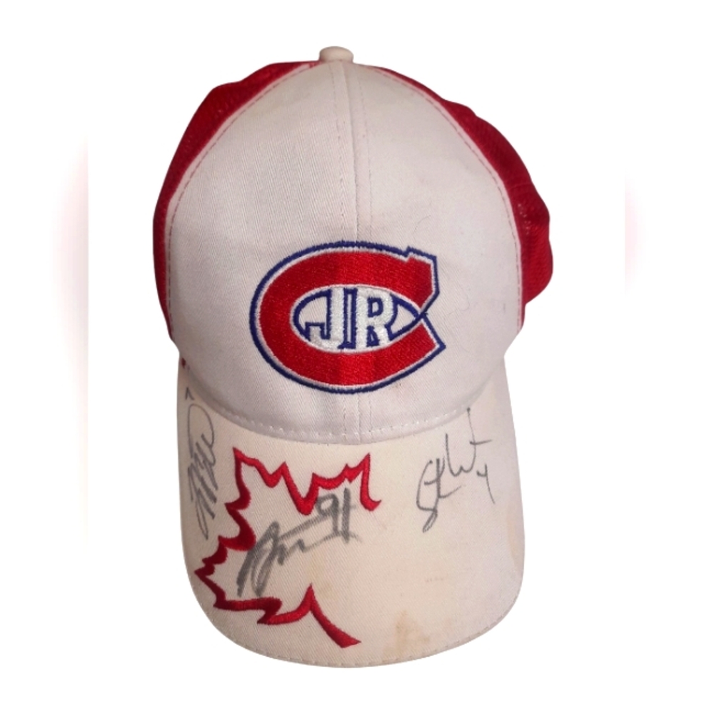 Montreal Canadiens Autographed Multi Hat/Cap NHL Hockey